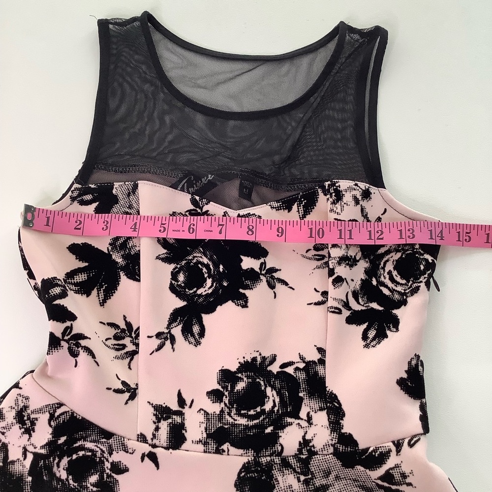 Trixxi Pink Dress Black Floral Print M - Picture 6 of 8